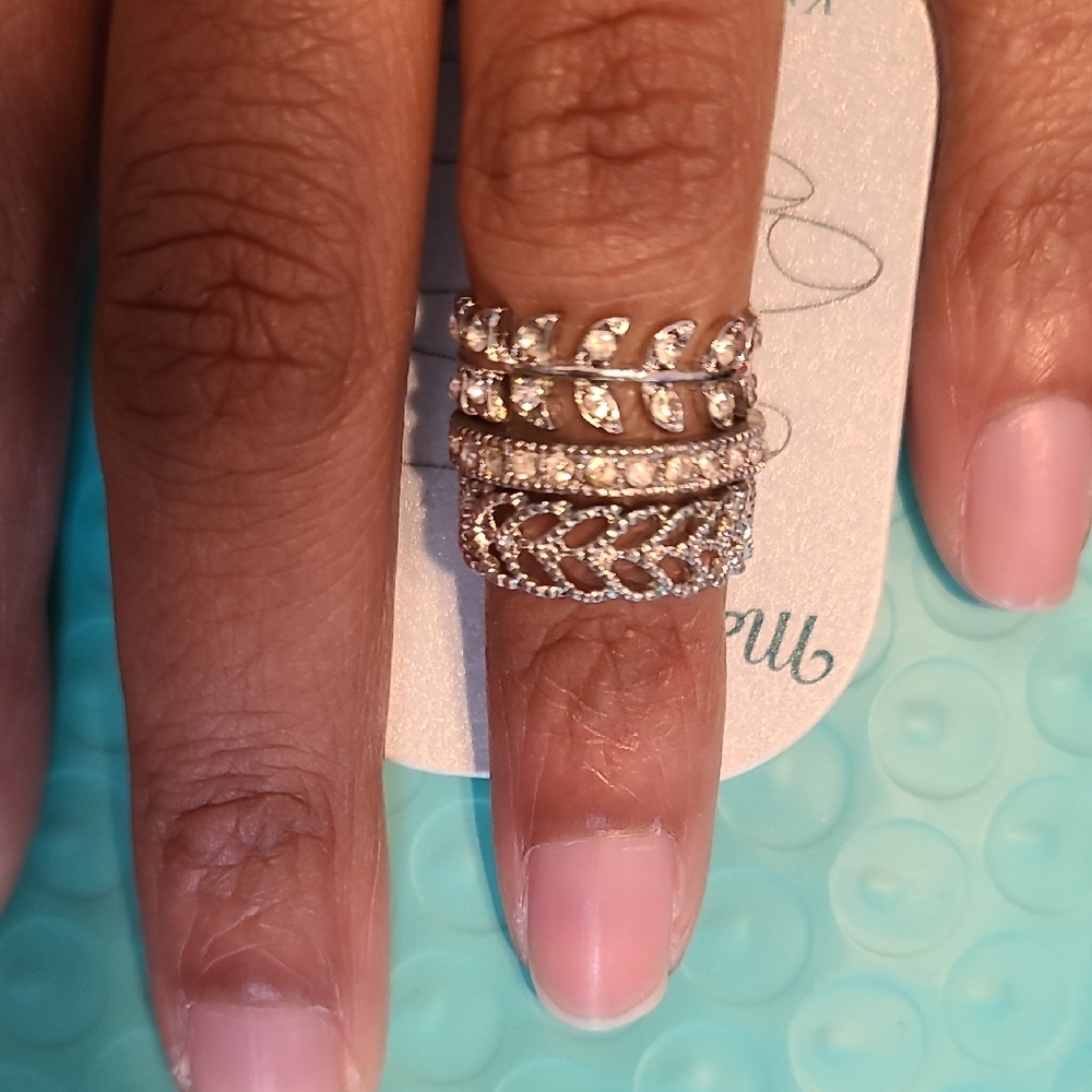 Elegant Silver Women's Knuckle Ring Set